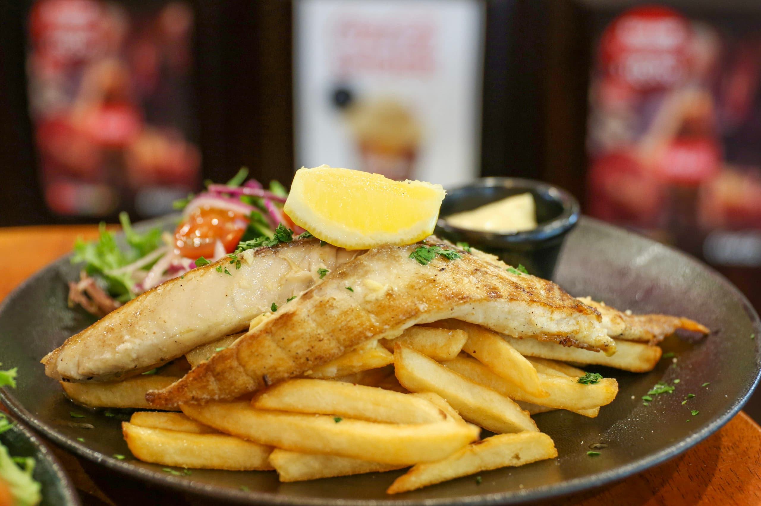 Barramundi dish from Fiddlers Green