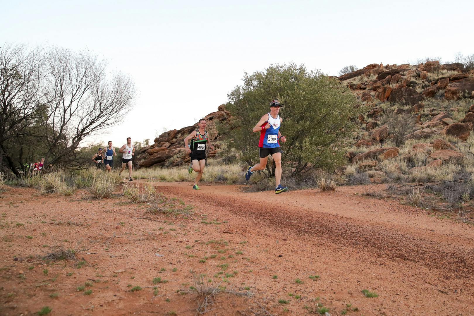 Athletes undertake the 5km run as part of the Alice Springs Masters Games