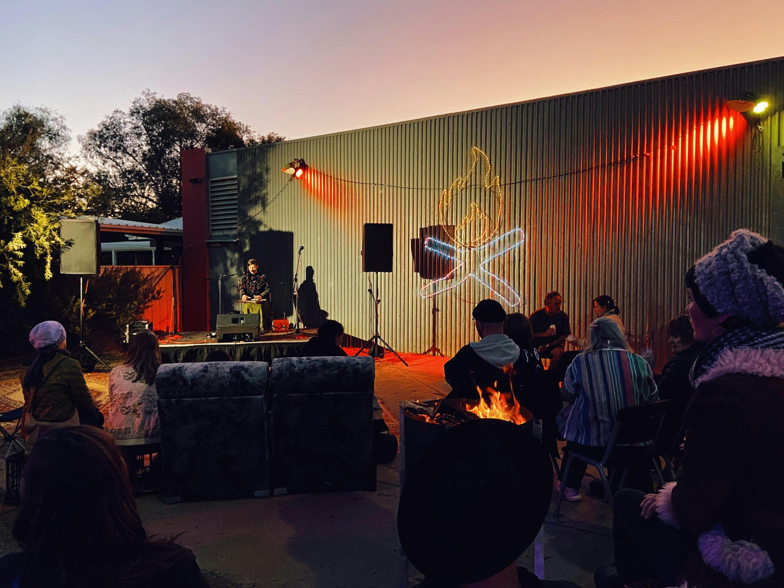Kelly Lee-Hickey performs at Winter Chill in Alice Springs